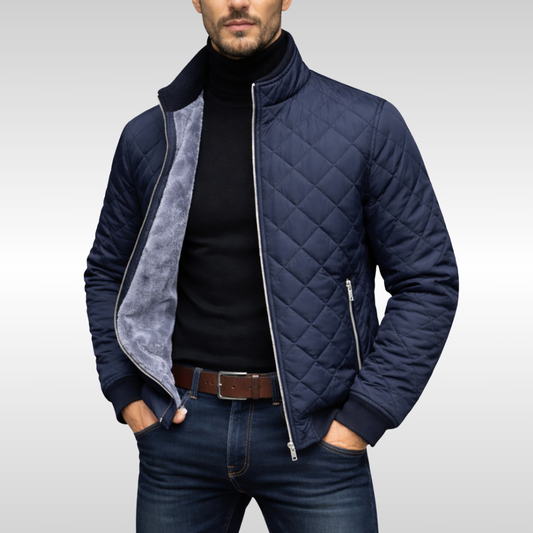 Salvador - Men's Diamond-Quilted Jacket with Fleece Lining