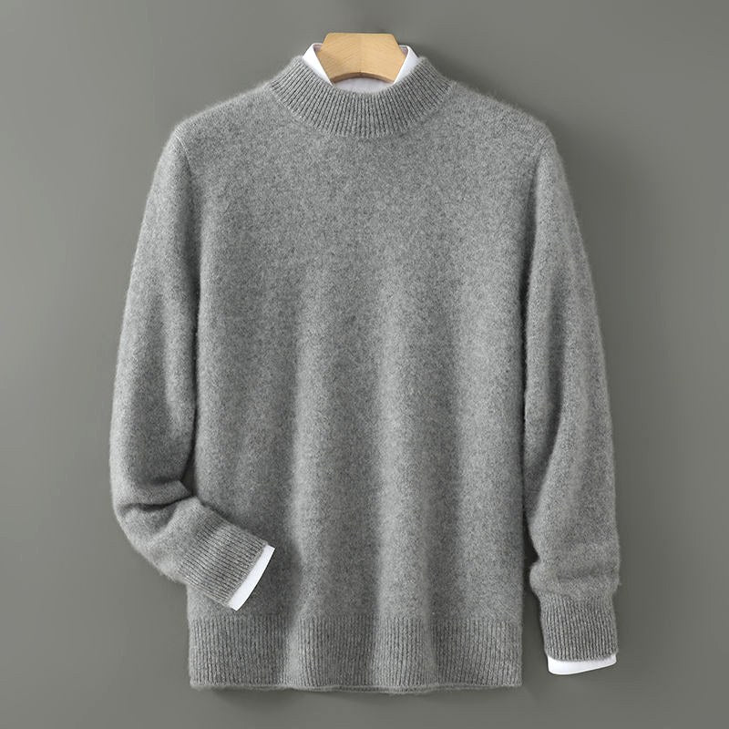 Trevor - Men's Mock Neck Pullover Sweater with Ribbed Cuffs