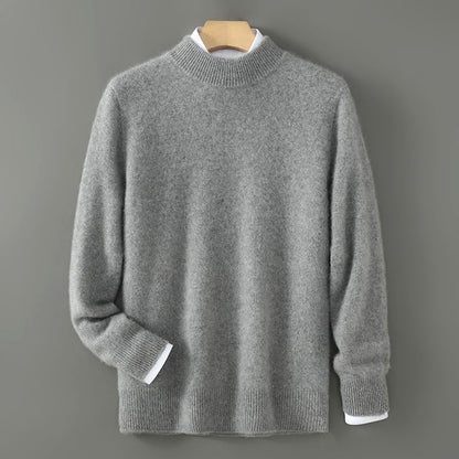 Trevor - Men's Mock Neck Pullover Sweater with Ribbed Cuffs