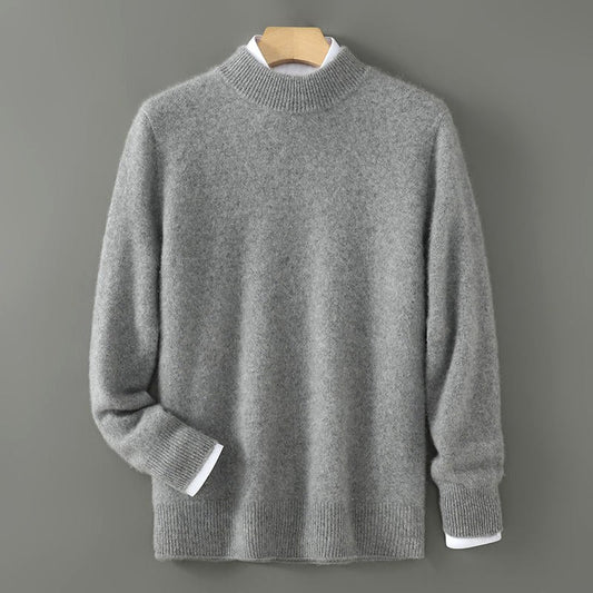 Trevor - Men's Mock Neck Pullover Sweater with Ribbed Cuffs