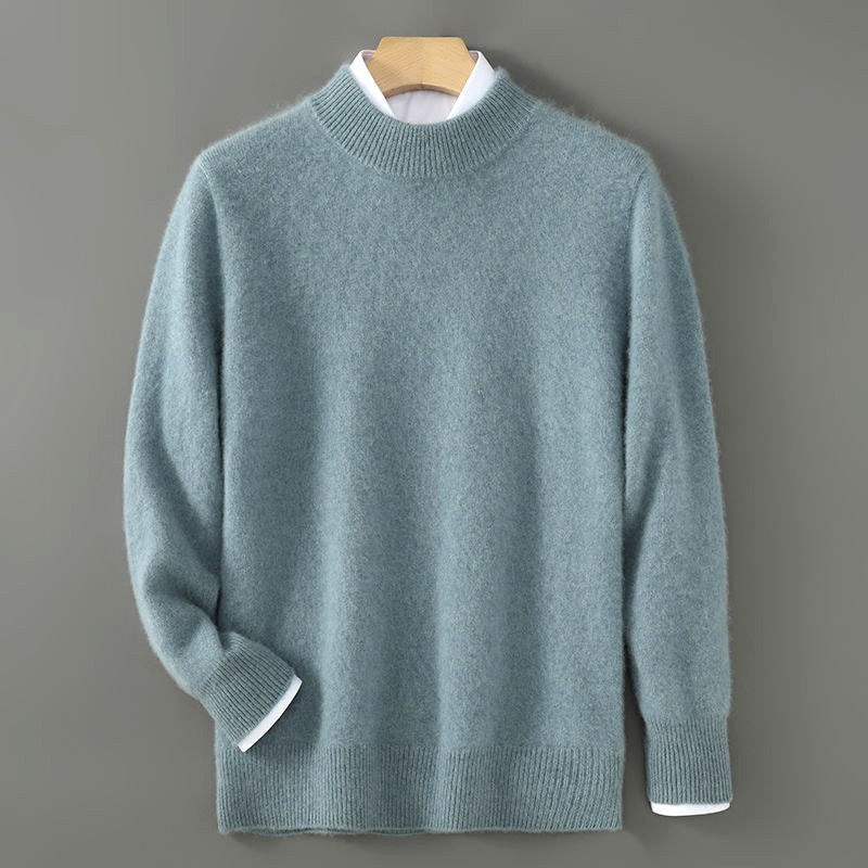 Trevor - Men's Mock Neck Pullover Sweater with Ribbed Cuffs