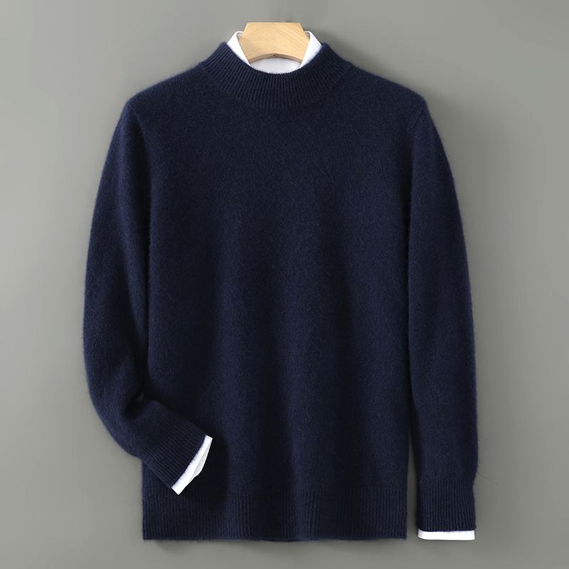 Trevor - Men's Mock Neck Pullover Sweater with Ribbed Cuffs