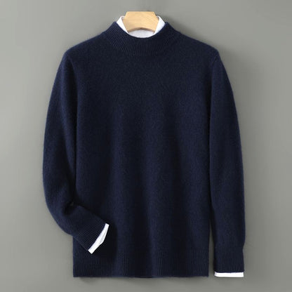 Trevor - Men's Mock Neck Pullover Sweater with Ribbed Cuffs
