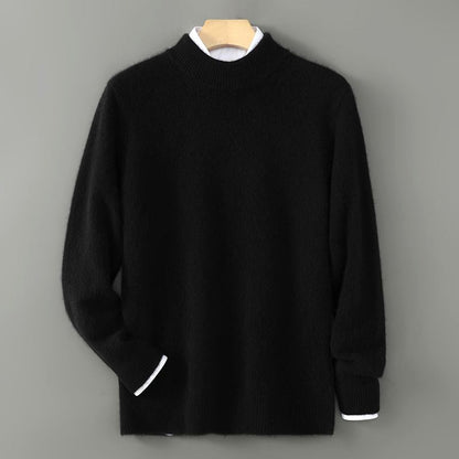 Trevor - Men's Mock Neck Pullover Sweater with Ribbed Cuffs