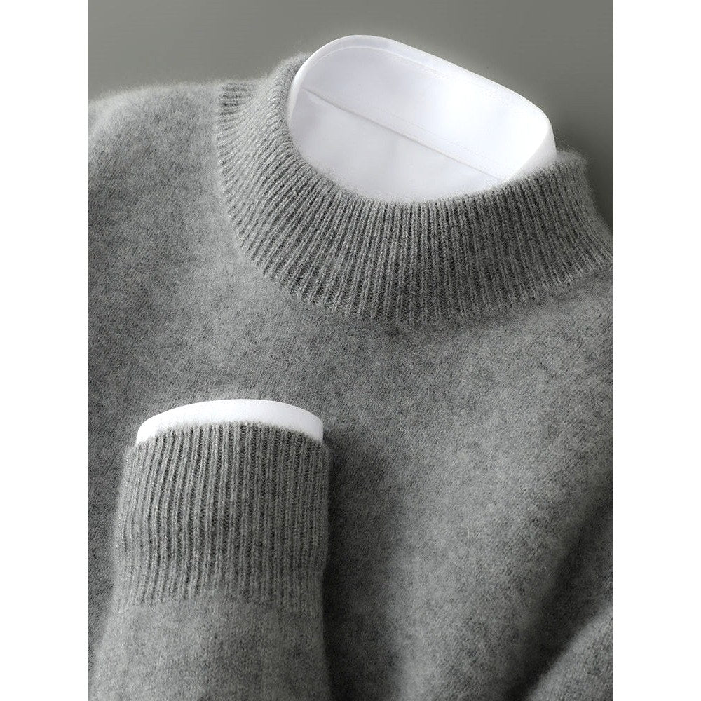 Trevor - Men's Mock Neck Pullover Sweater with Ribbed Cuffs