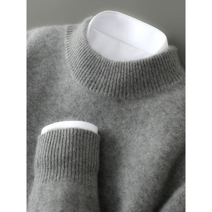 Trevor - Men's Mock Neck Pullover Sweater with Ribbed Cuffs