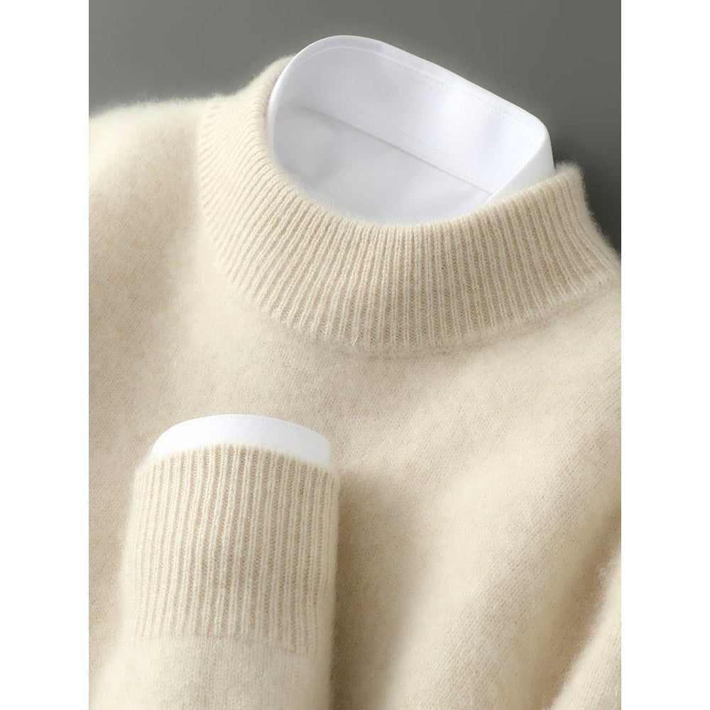 Trevor - Men's Mock Neck Pullover Sweater with Ribbed Cuffs